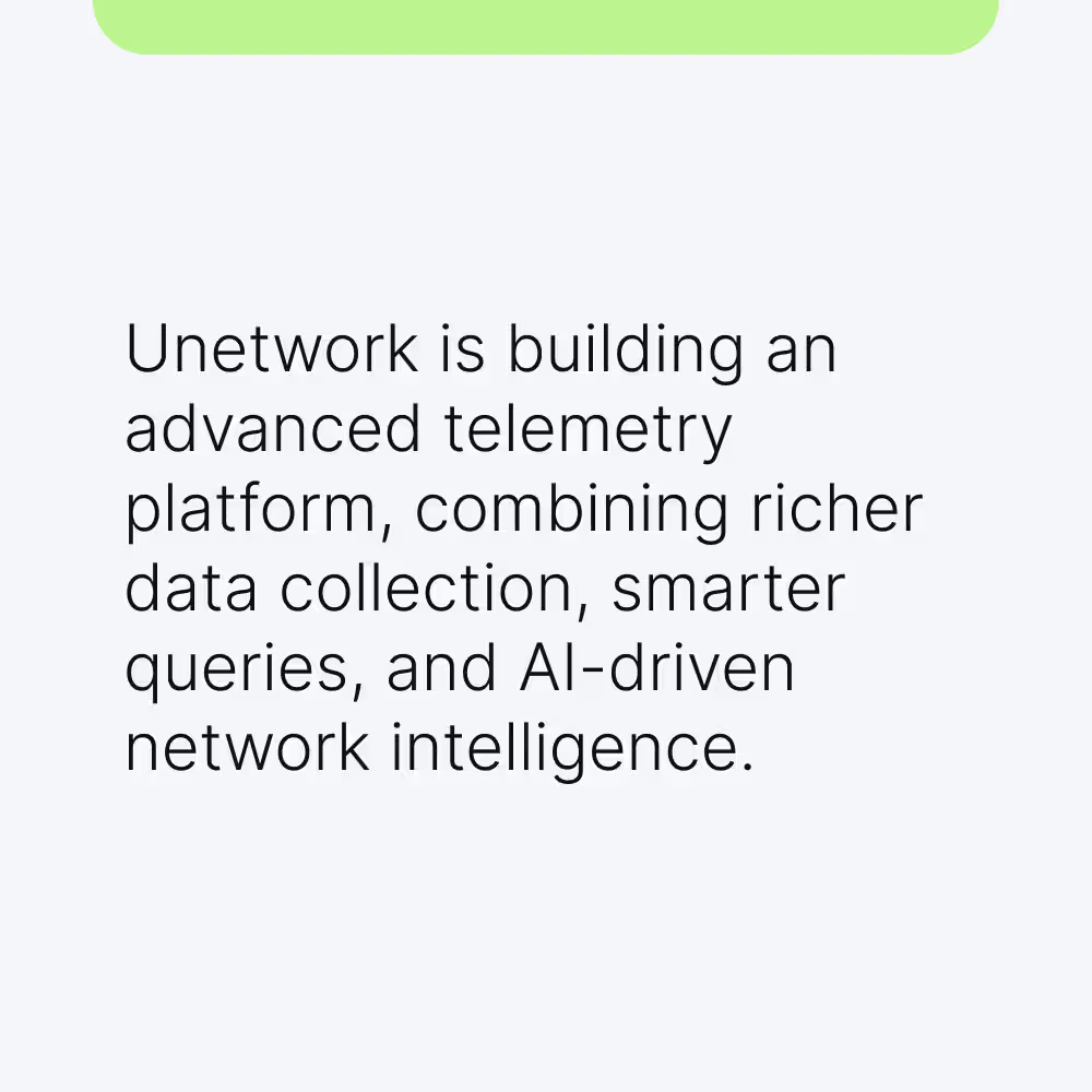 Illustration de la plateforme de télémétrie Unetwork